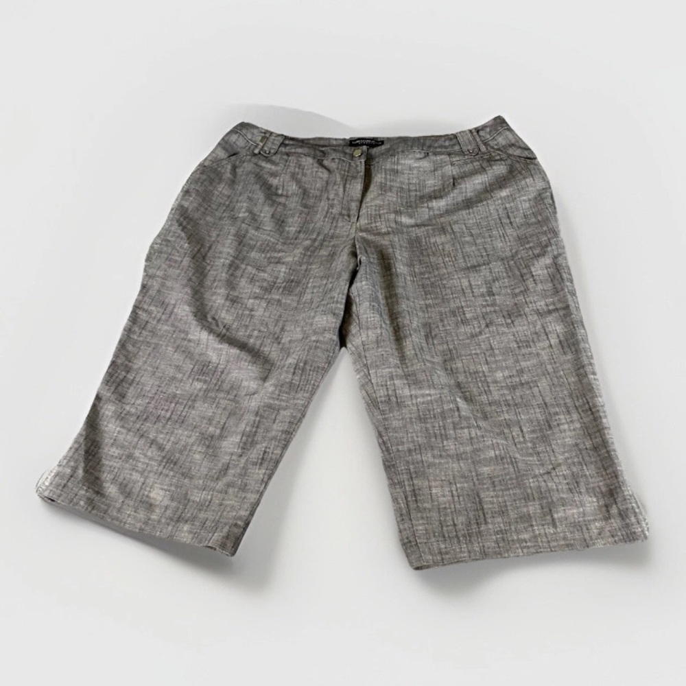 Larry Levine Stretch Capri‎ Length Dress Pants Womens Gray Size 24 Office Casual